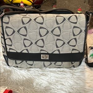 Liz Claiborne Black and Cream Crossbody Bag